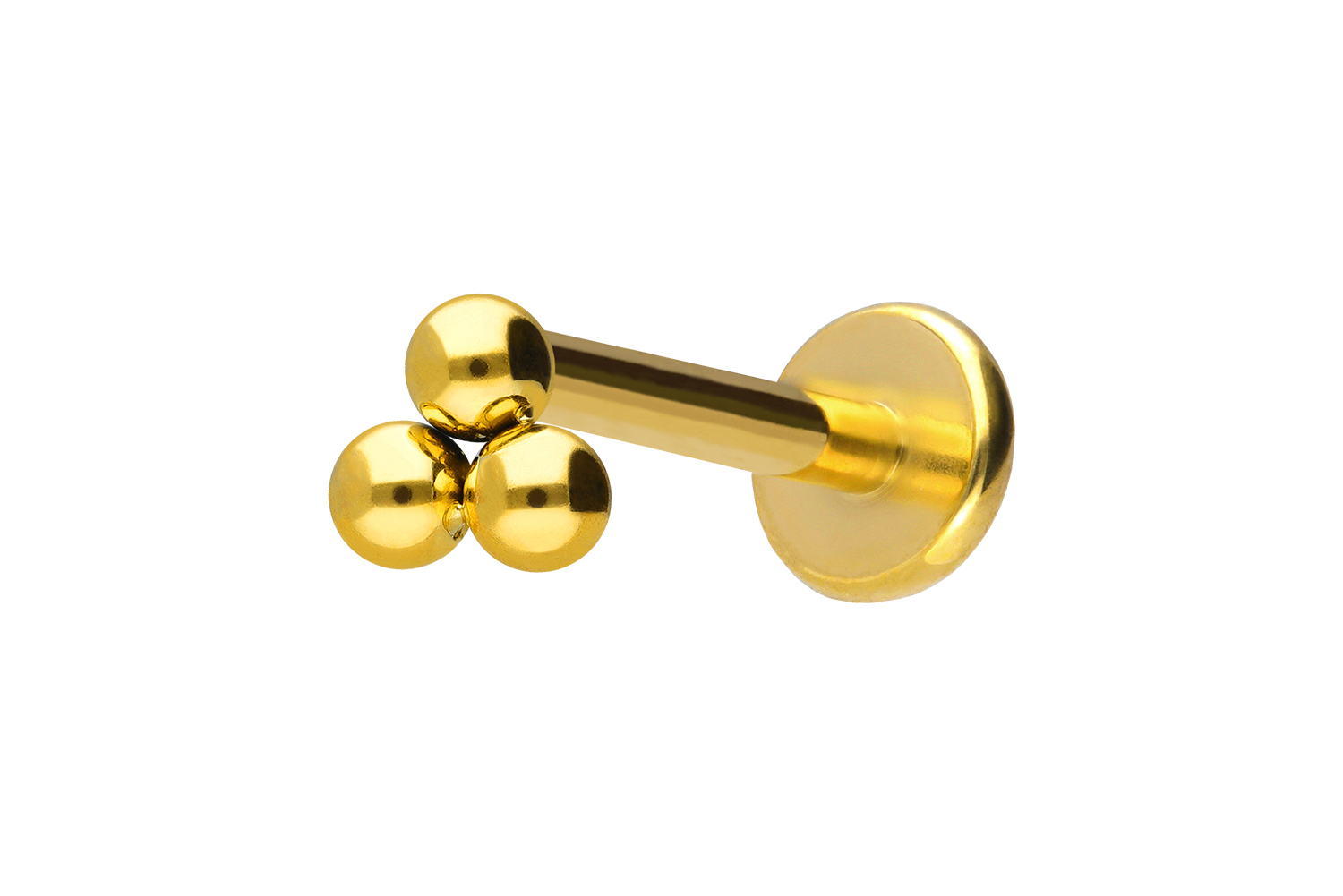 Titan Labret Piercing mit Innengewinde 3 KUGELN